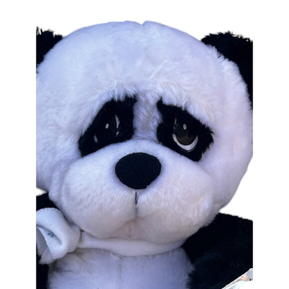 Boo Boo Panda Plush Toy By Applause 8" Black & White Stuffed Animal With Ribbon - Picture 1 of 12